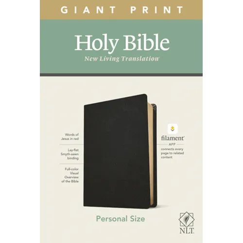 NLT Personal Size Giant Print Bible, Filament Enabled Edition (Red Letter, Genuine Leather, Black) - Leather
