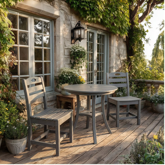 Outdoor Bistro Dining Set Round Table 2 Seat