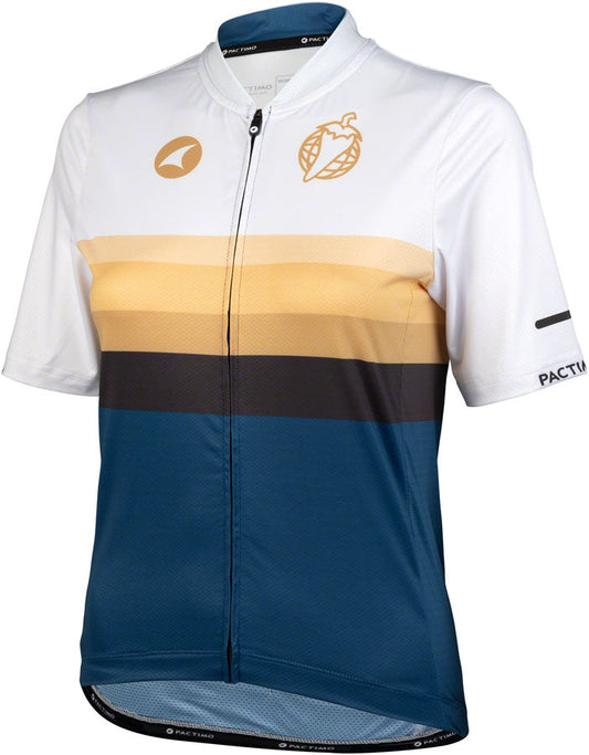 Salsa Latitude Women's Jersey - White Navy Blue Black w/ Stripes Medium