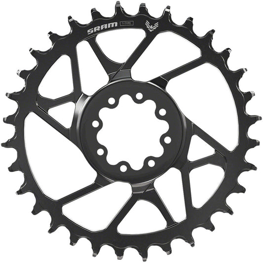 SRAM S1000 Eagle T-Type Direct Mount Chainring - 34t 12-Speed 8-Bolt Direct Mount 3mm Offset Aluminum BLK
