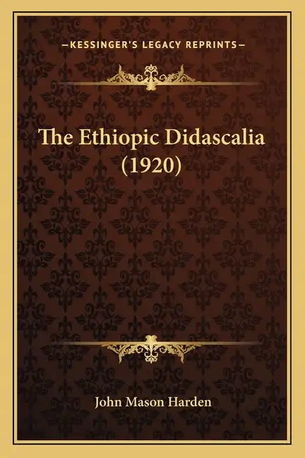The Ethiopic Didascalia (1920) - Paperback