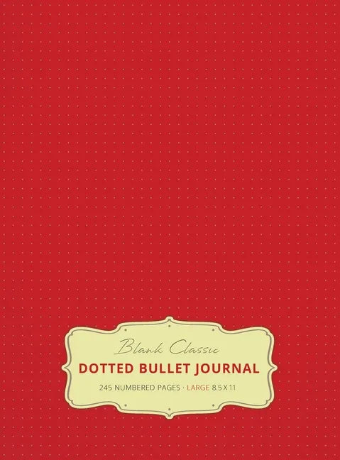 Large 8.5 x 11 Dotted Bullet Journal (Red #3) Hardcover - 245 Numbered Pages - Hardcover