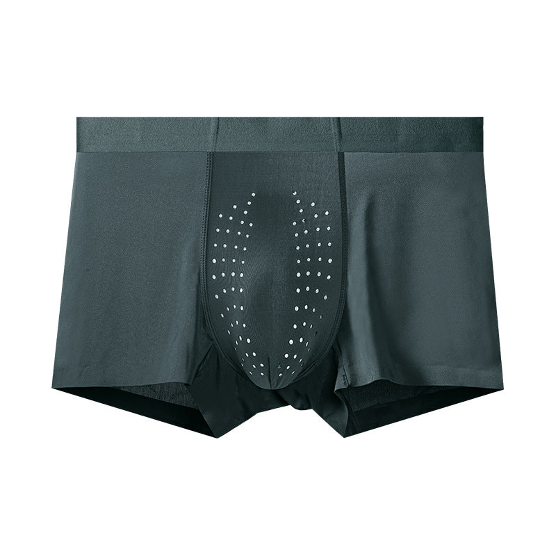 Mens Breathable Summer Thin Boxer Briefs Seamless Boxer Style