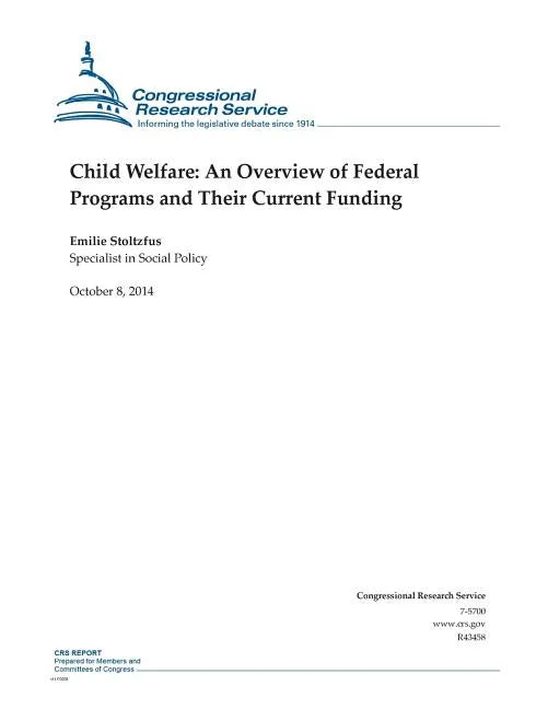 Child Welfare: An Overview of Federal Programs and Their Current Funding - Paperback