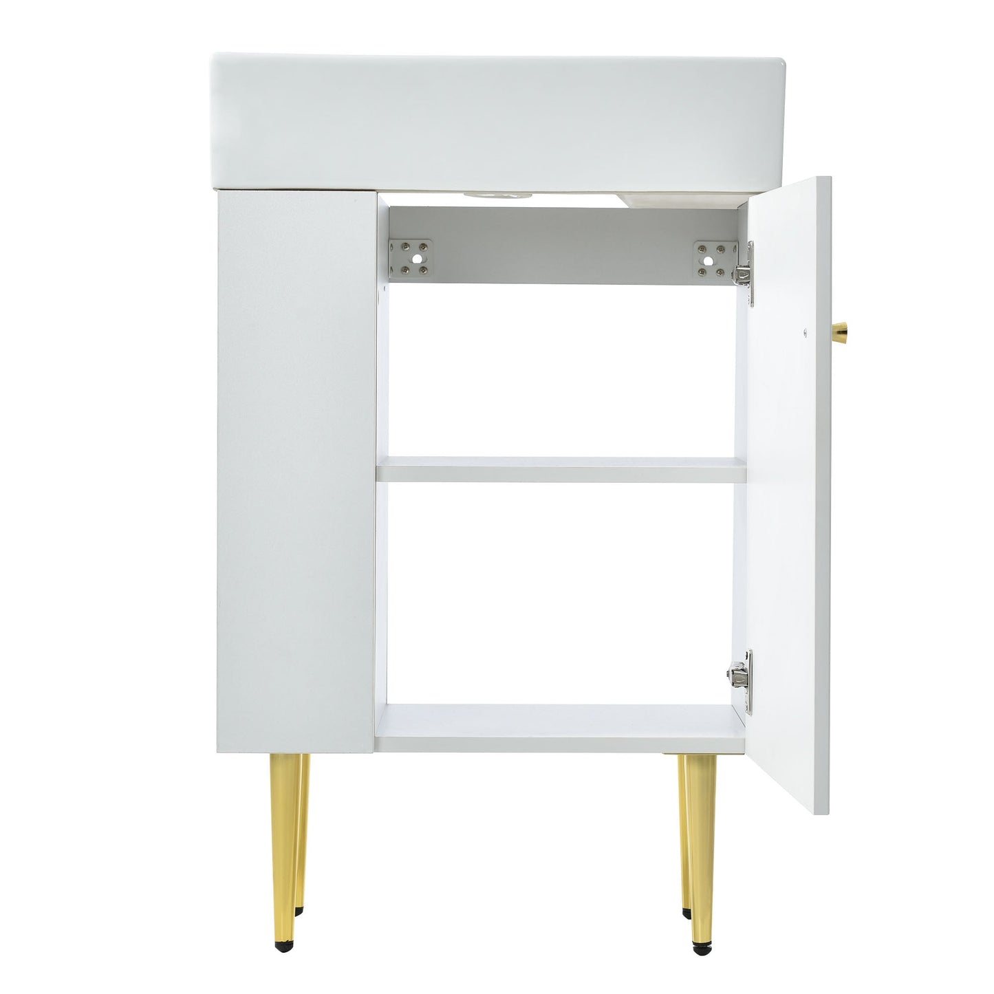 Amelia 21.6' Bathroom Vanity with Storage Cabinet, Single Ceramic Sink and Le...
