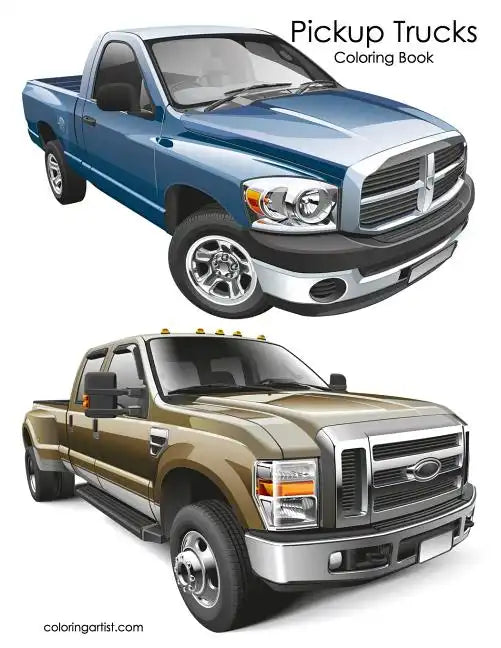 Pickup Trucks Coloring Book - Paperback