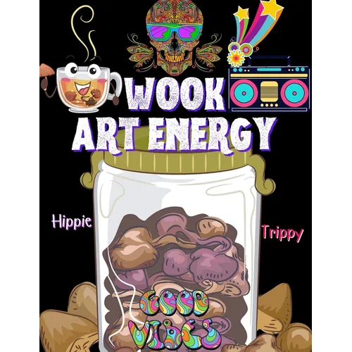 Wook Art Energy: Hippie Trippy coloring book - Peace and Positive coloring book - Illusive coloring book - Stress relieving coloring activity - Paperback