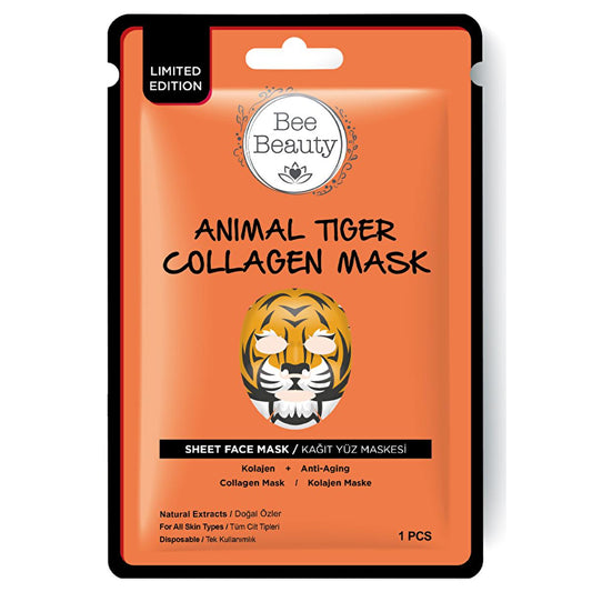 Bee Beauty Tiger Collagen Face Mask - Hydrating Anti-Aging Skincare for All Skin Types