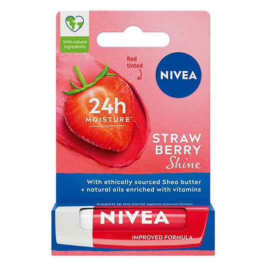 Nivea Nourishing Lip Care Balm with 24-hour Moisturization - Mineral Oil-Free Lip Balm