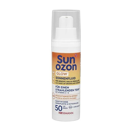 Sunozon Vitamin C+E SPF50 Face Cream - Moisturizing Sun Protection for Face, Neck, and Décolletage - Vegan & Dermatologically Approved