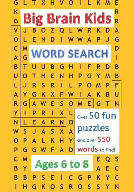 Big Brain Kids Word Search, Ages 6 to 8 - Paperback