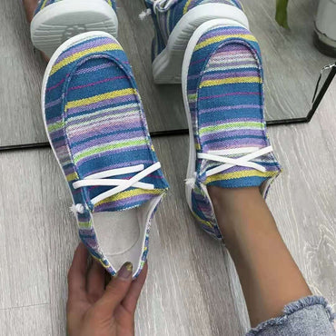 New creative muti-colored different fun patterned Canvas Shoes for Women