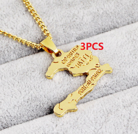 Haiti Map Necklace