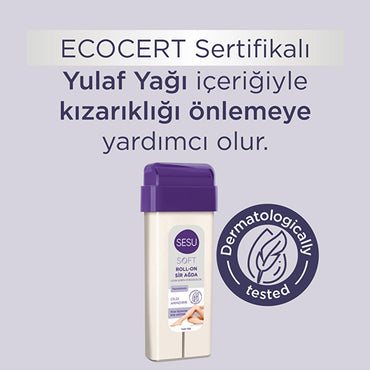 Sesu Soft Roll-On Sir Ağda 100 ml - Hypoallergenic Hair Removal Wax for Sensitive Skin