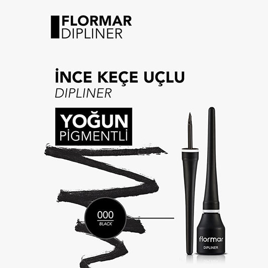 Flormar Dipliner Black Classic Liquid Eyeliner