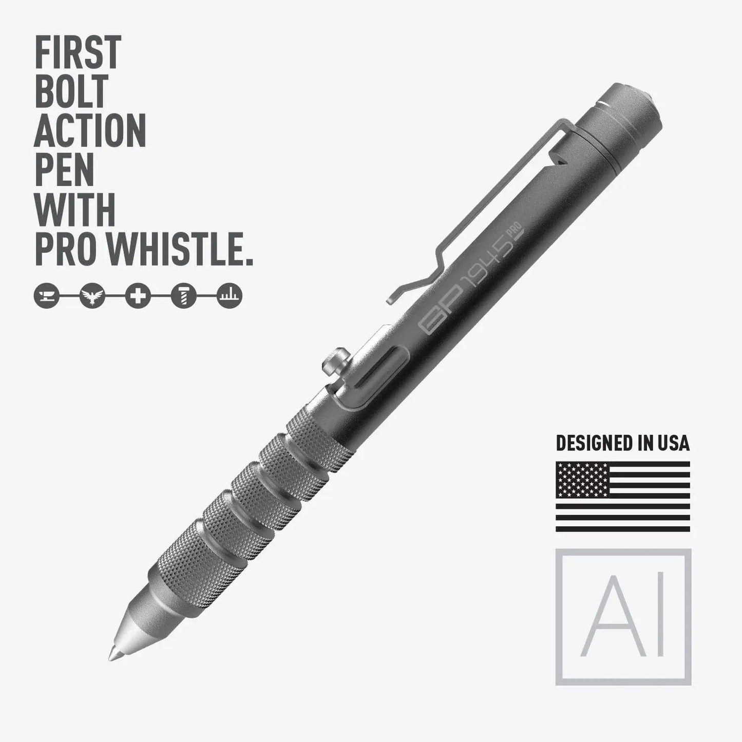 GP 1945 Bolt-Action Pen PRO — Titanium & Aluminum EDC