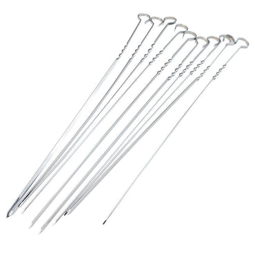 10-Piece: 15 Inches Stainless Steel Kabob Skewers