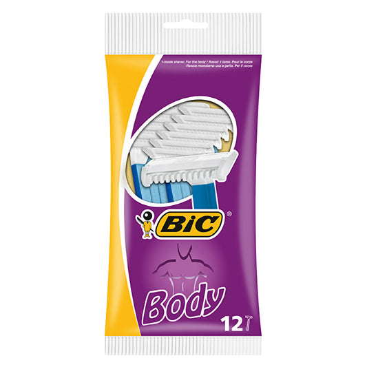 Bic Body Razor Blades 12 Pack - High Quality Stainless Steel