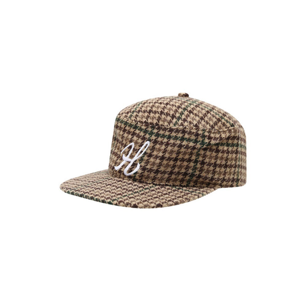 Men's And Women's Matching Leopard Print Embroidered H-Style Flat Brim Vintage Cool Outdoor Camping Weekend Party Daily Sun Protection Flat Top Hat