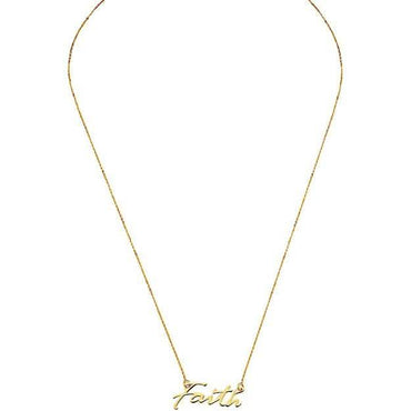 10K Gold Faith Necklace for Women Adjustable from 16" to 18"
