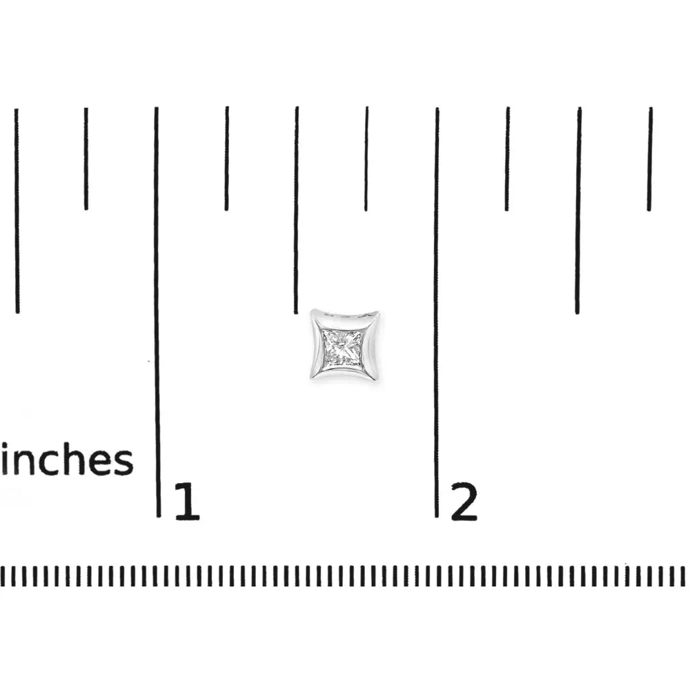 1/2 cttw Invisible Set Princess Cut Diamond Studs in 10K White Gold