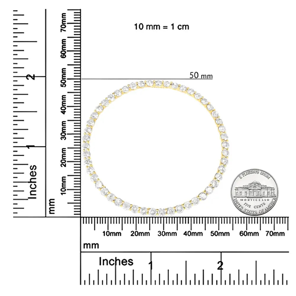 4.0 Cttw Diamond Circle Pendant in 10K Gold-Plated Sterling Silver