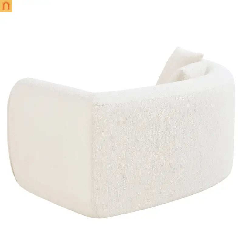 Sectional Sofa Curved L-Shape High-Density Foam White 4 Seat 110 In