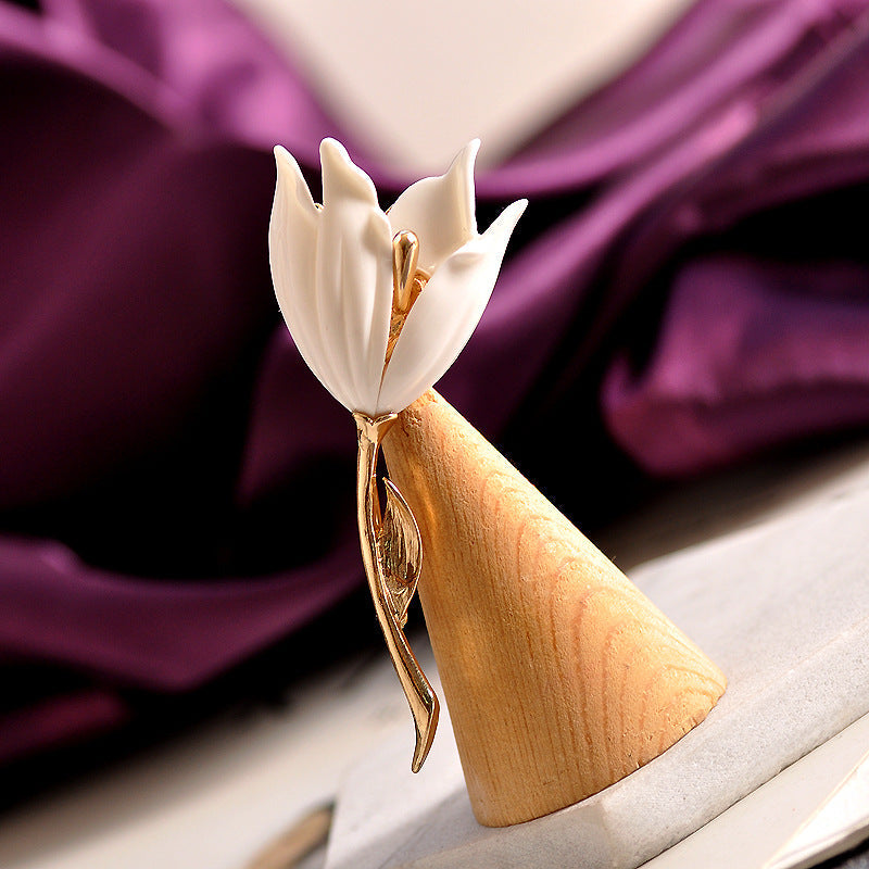 Simple Korean Tulip Brooch