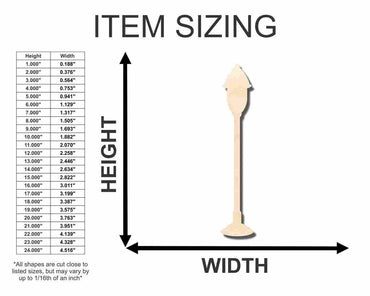 Unfinished Wood Street Lamp Shape - Craft - up to 46" DIY
