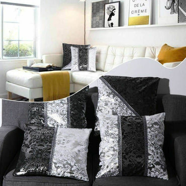Modern Chinoiserie Porcelain Patchwork Cushion Cover