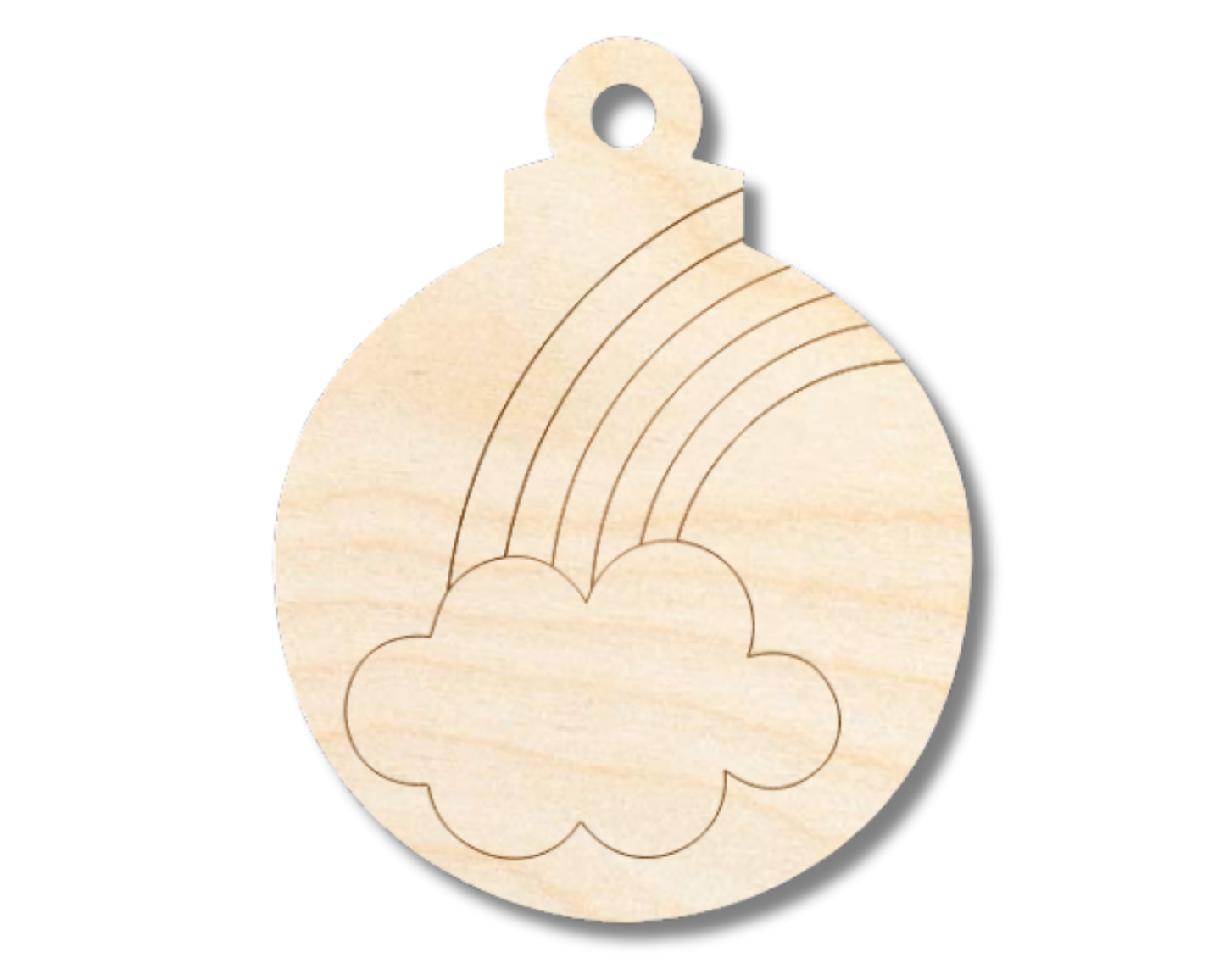 Unfinished Wood Etched Rainbow Ornament Shape | Paint By Line Crafts | up to 30" DIY