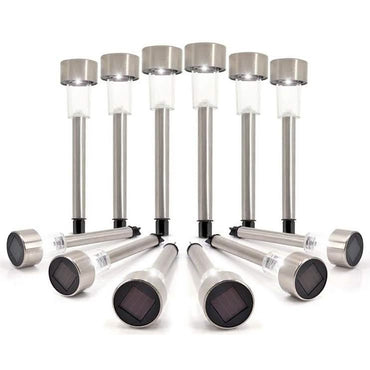 12-Pack: Solar LED Garden Pathway Stake Lights