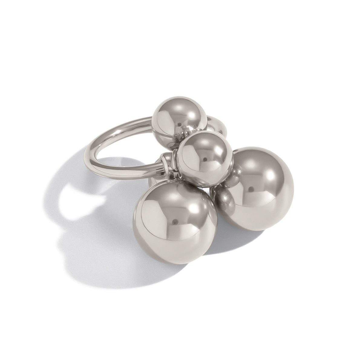 Xia Lings Chic Trendy Steel-bead Stacking Ring