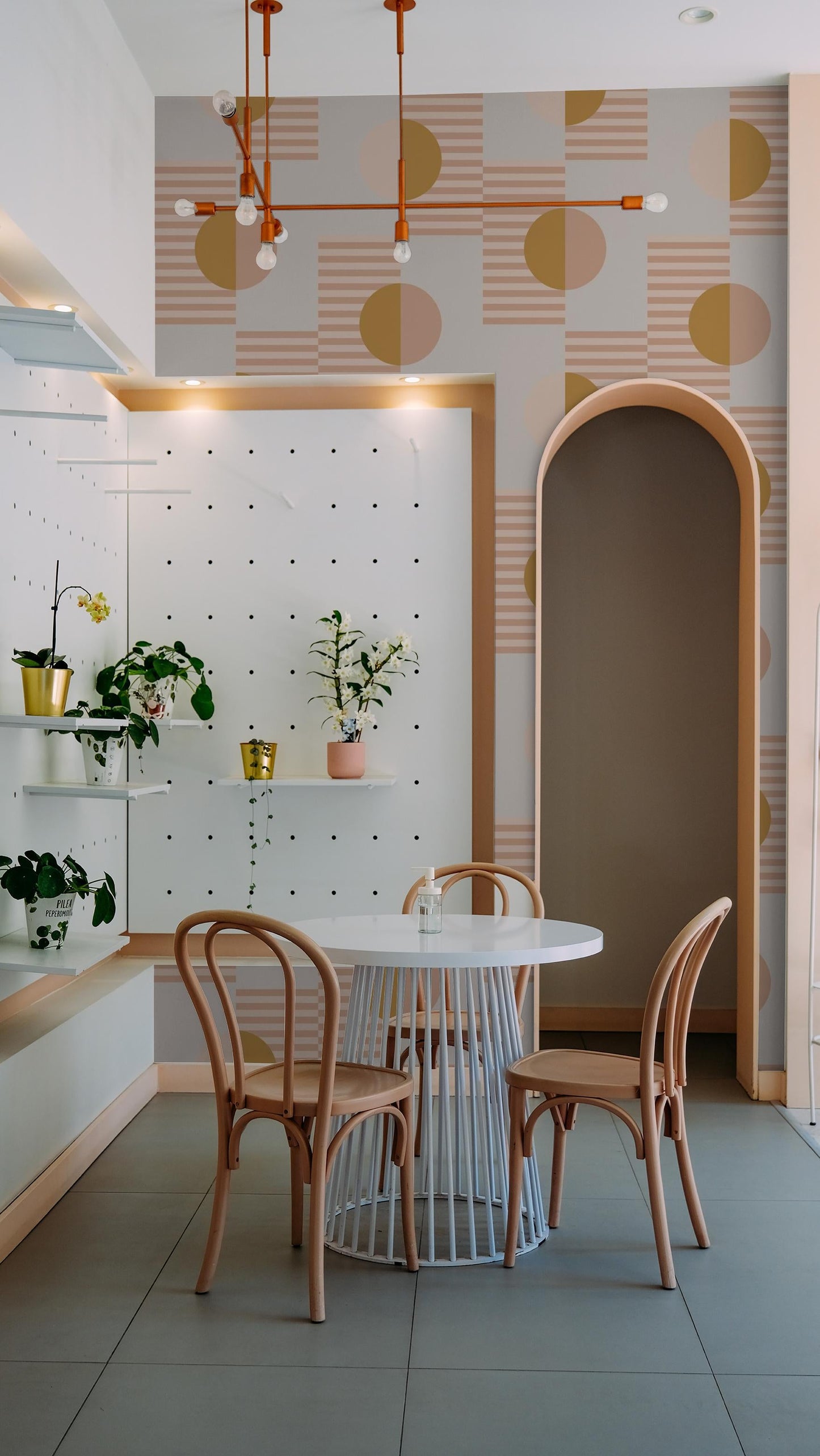 Summer Suns Wallpaper, blush and mustard