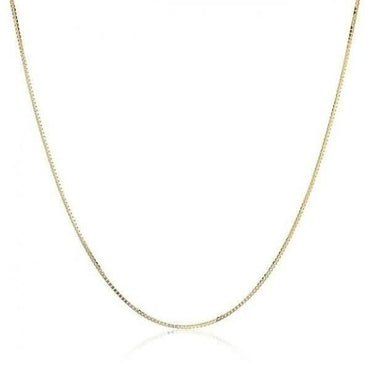 14K Yellow Gold High Polish Classic Box Link Chain Necklace - Assorted Sizes