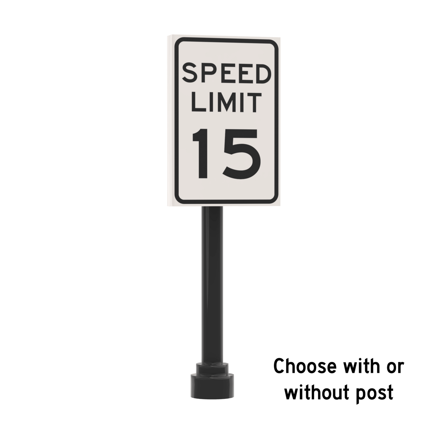 15 MPH Speed Limit Street Sign - Custom Printed 2x3 Tile - Made Using LEGO® Parts