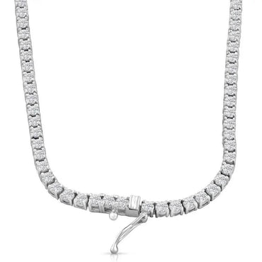 16" 20Ct Diamond Tennis Necklace 14k White Gold Lab Grown