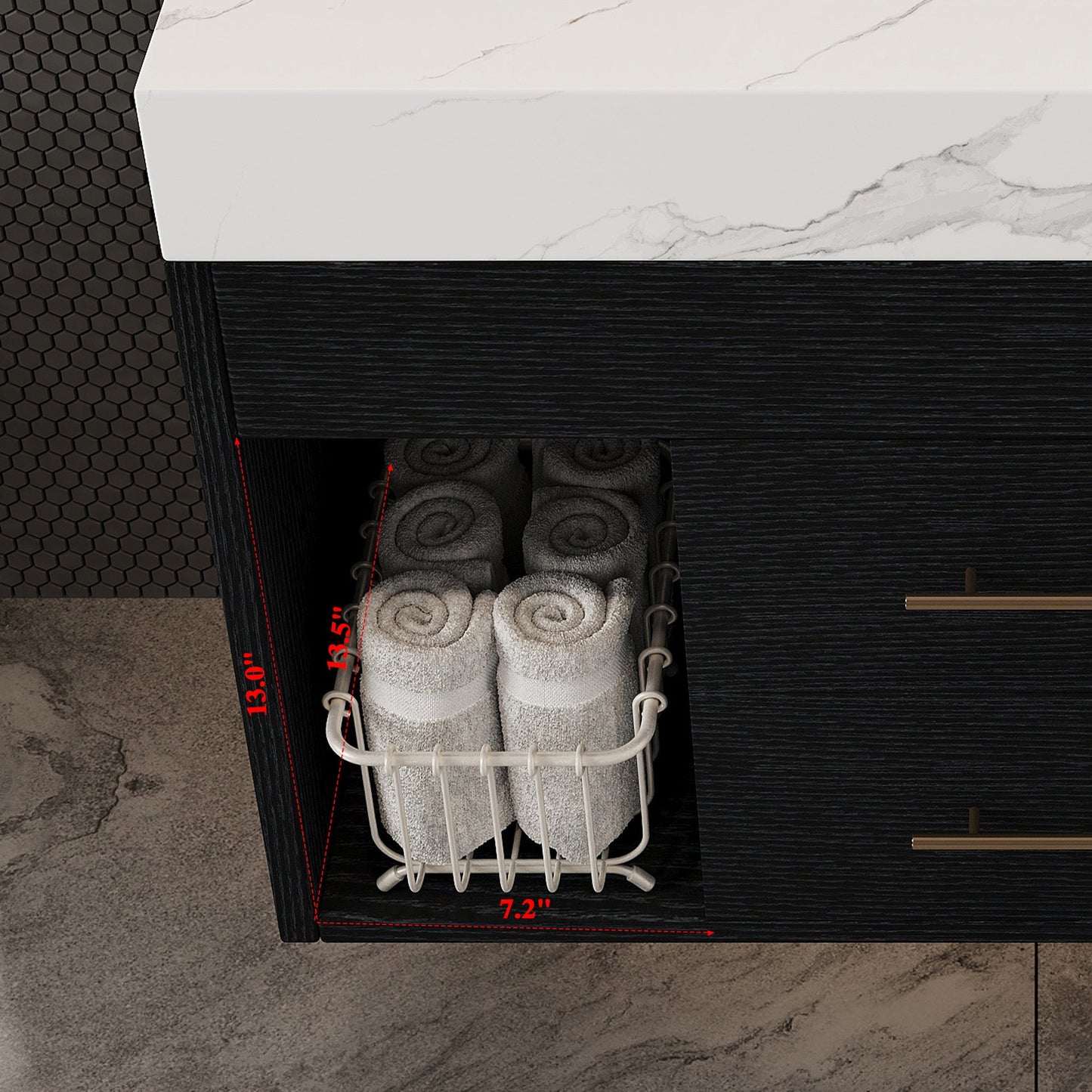 29.9' Modern Floating Bathroom Vanity with Sintered Stone Top Ceramic Undermo...