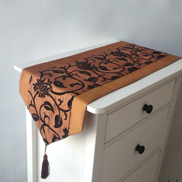 Modern Chinese Imitation Silk Table Runner