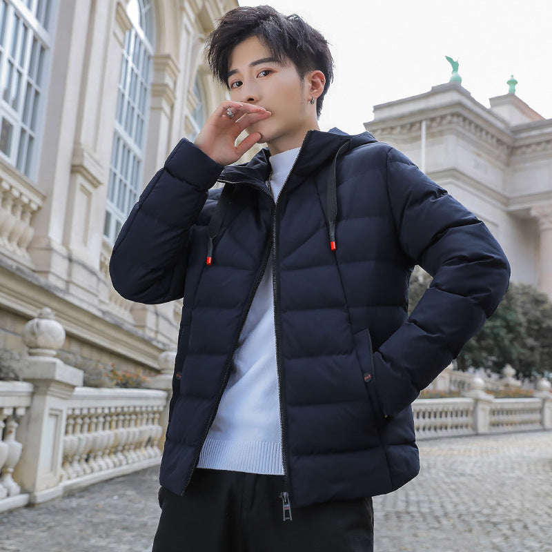 Down Padded Jacket Trend Men's Short Winter Warm Cotton Hooded Youth Winter Jacket