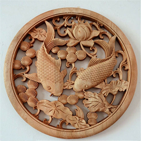 The Eternal Lattice: Carved Wood Ancestral Wall Hanging