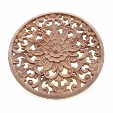 VZLX Rubber and Wood Carved Applique for Furniture