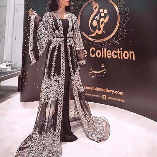 Lace Deep V-neck Wedding Retro French Evening Dress