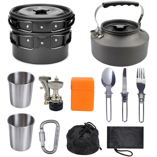 Portable Camping Kettle – Hard-Anodized Aluminum Outdoor Cooker with Heat-Resistant Handle | Lightweight & Compact Hiking Tea Pot: New Edition