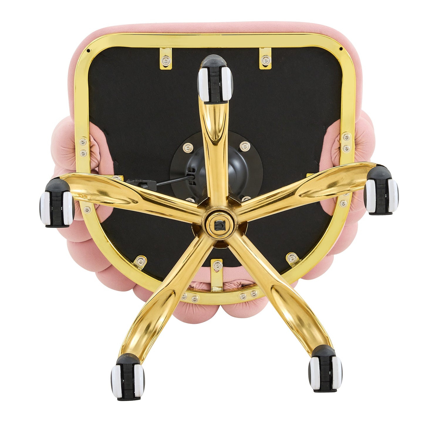 Pink Velvet Bubble Vanity Chair with Gold Base, 360 Swivel Height Adjustable
