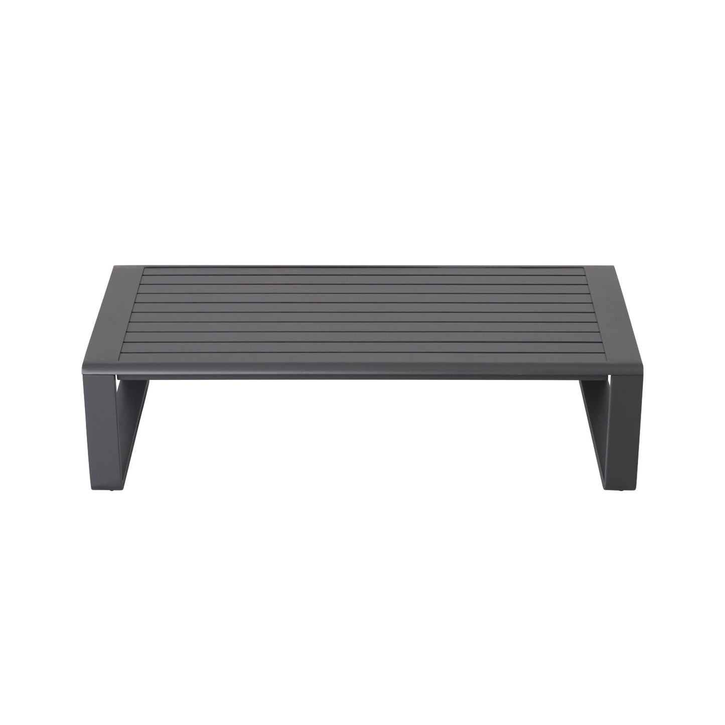 Outdoor Loveseat Set Aluminum Milky White 2 Piece with Coffee Table
