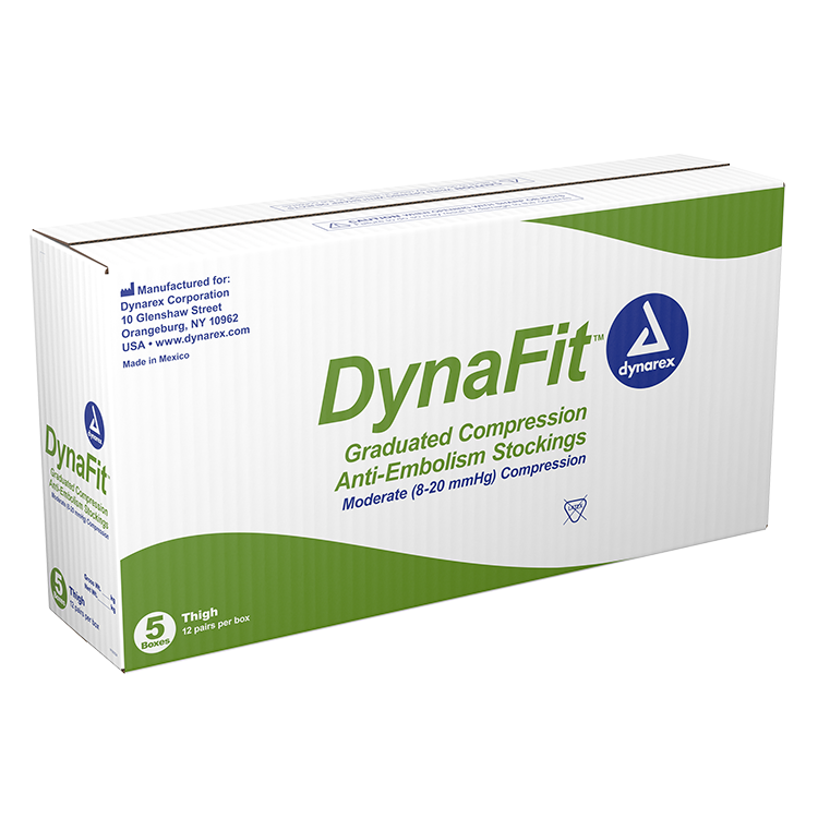 Dynarex DynaFit Compression Stockings - 12pairs/bx, 5bxs/case (60 Pairs)