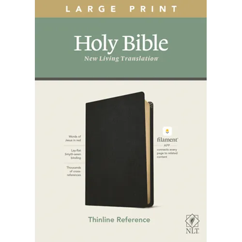 NLT Large Print Thinline Reference Bible, Filament Enabled Edition (Red Letter, Genuine Leather, Black) - Leather