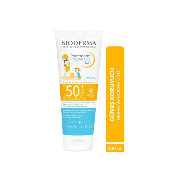 Bioderma Photoderm Pediatrics SPF50+ Sunscreen Lotion for Children - Water-Resistant, Gentle on Sensitive Skin, 6.76 fl oz