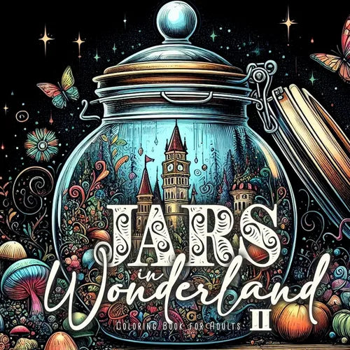 Jars in Wonderland Coloring Book for Adults 2: Jars Grayscale coloring book surreal landscapes fantasy coloring book - Paperback